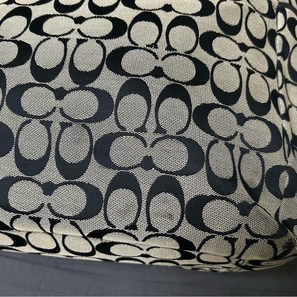 Coach Gallery Signature Tote Shoulder Bag Black and Tan Canvas and Leather - Picture 6 of 16